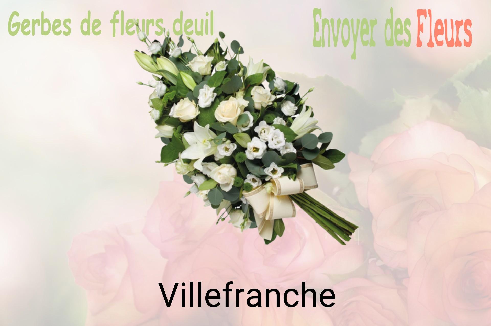 Gerbe de fleurs de deuil livrée à Villefranche